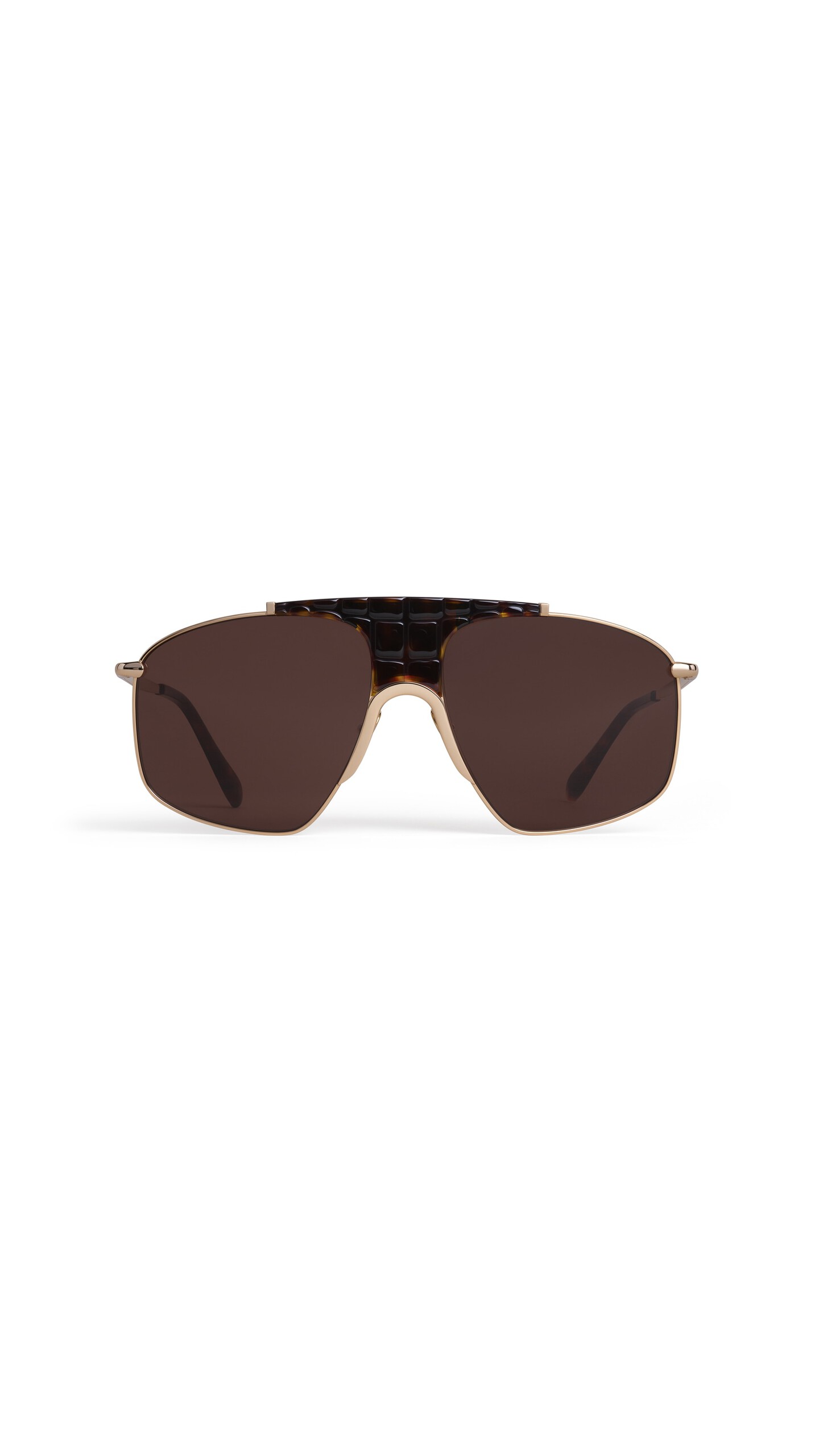ALA&Iuml;A SQUARE AVIATOR SUNGLASSES GOLD/BROWN
