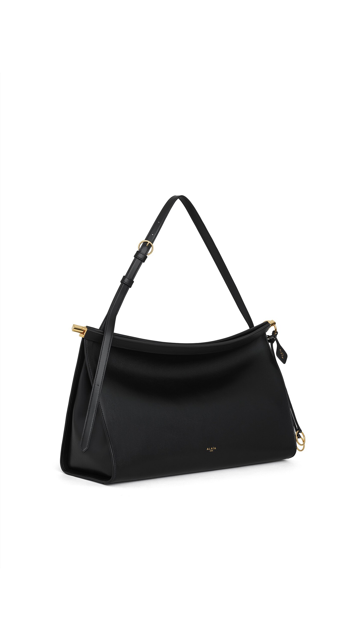 ALA&Iuml;A LE CLICK EAST WEST LARGE BAG IN CALFSKIN BLACK - View 2