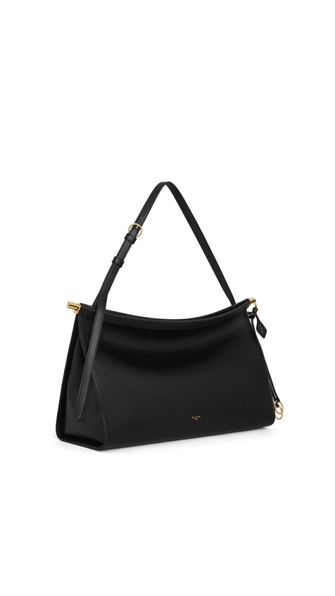 ALA&Iuml;A LE CLICK EAST WEST LARGE BAG IN CALFSKIN BLACK - View 2