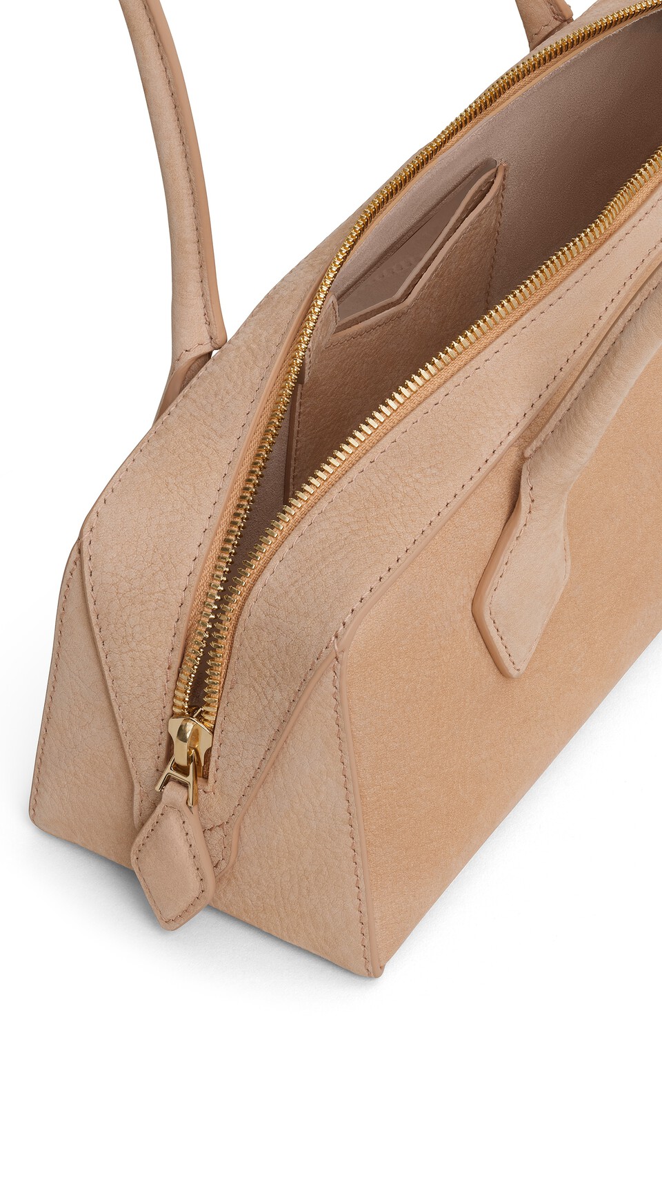ALA&Iuml;A LE TECKEL MEDIUM BAG IN NUBUCK DESERT - View 3