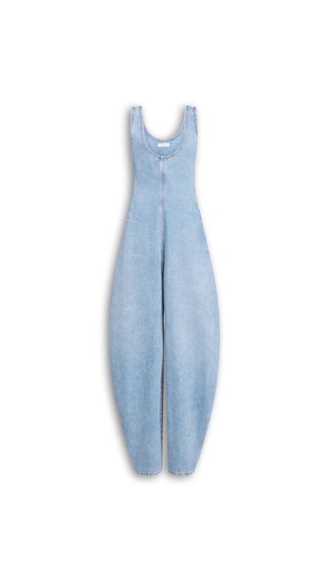 ALA&Iuml;A ROUND DENIM JUMPSUIT CLOUDY BLUE