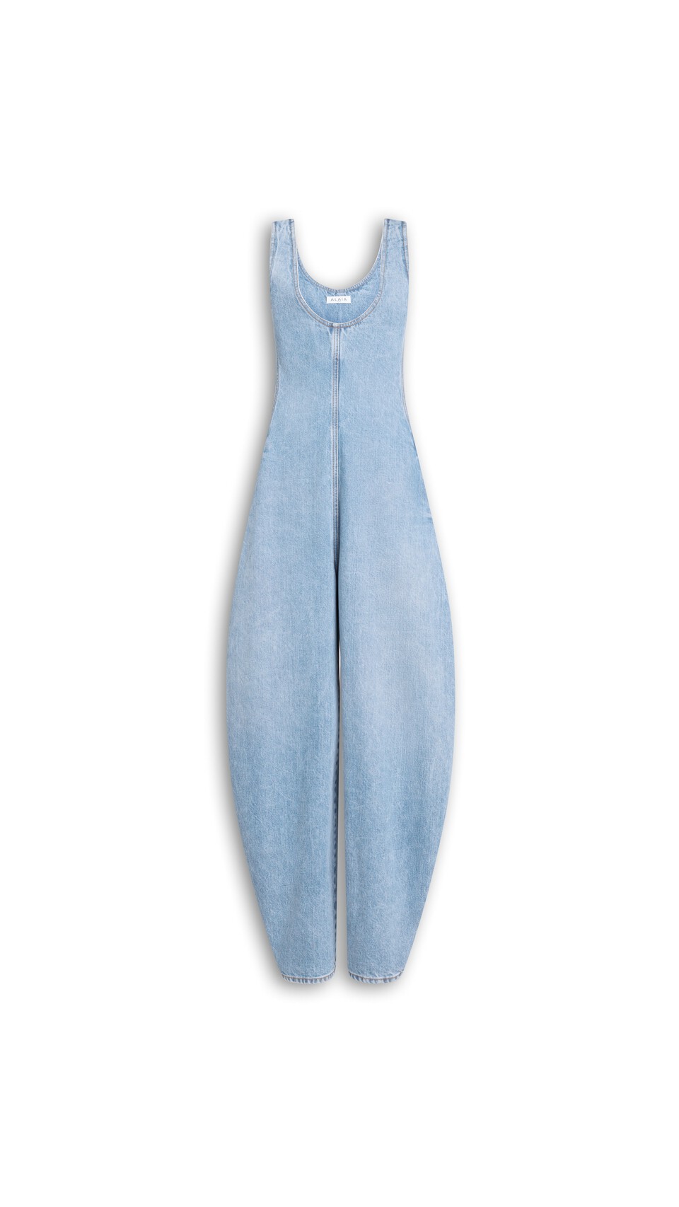ALA&Iuml;A ROUND DENIM JUMPSUIT CLOUDY BLUE