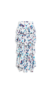 WHITE/BLUE - ALA&Iuml;A DRAPED PRINTED SKIRT