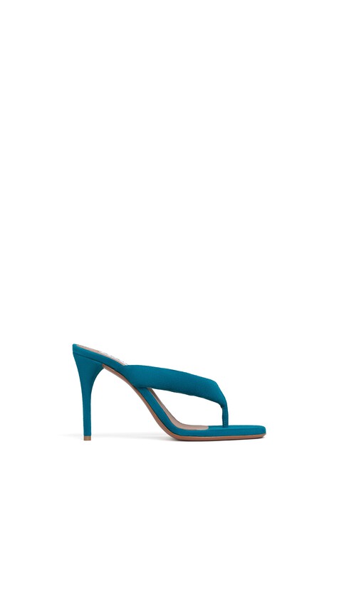 ALA&Iuml;A HEEL THONG MULES IN SUEDE 