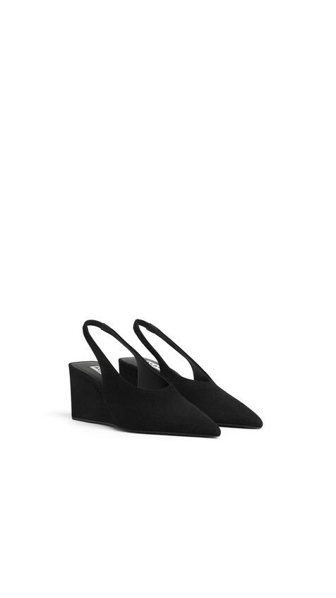 CUBE WEDGE SLINGBACKS IN SUEDE
