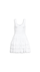OPTICAL WHITE - ALA&Iuml;A SHINY CRINOLINE DRESS