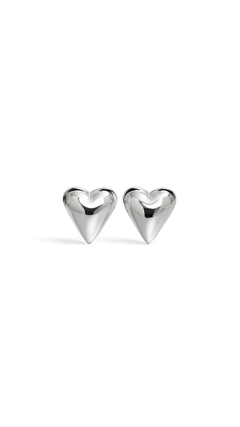 ALA&Iuml;A LE C&OElig;UR BOMB&Eacute; EARRINGS WHITE SILVER
