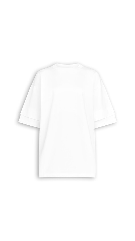 ALA&Iuml;A LAYERED COTTON T-SHIRT WHITE