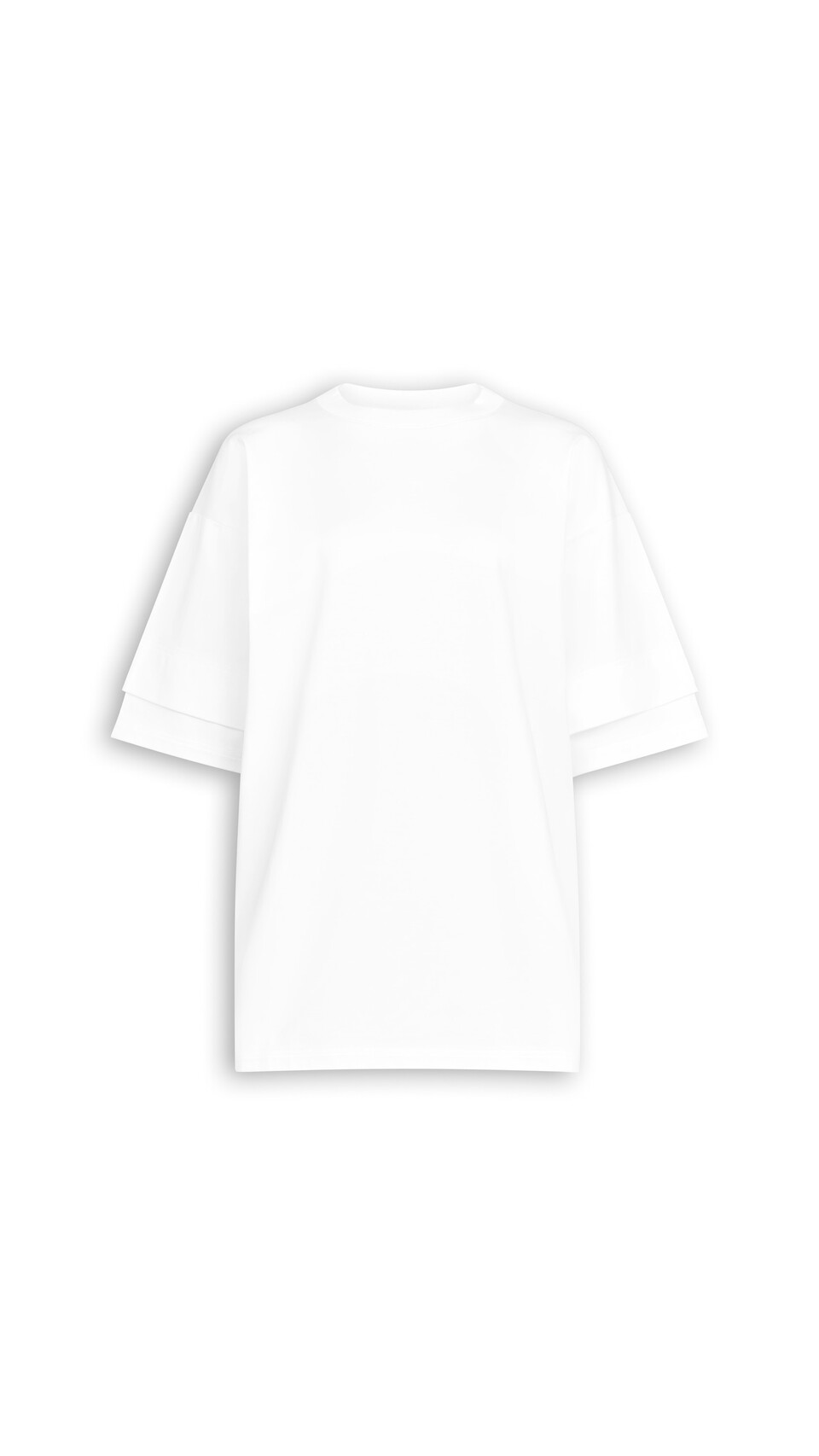 ALA&Iuml;A LAYERED COTTON T-SHIRT WHITE