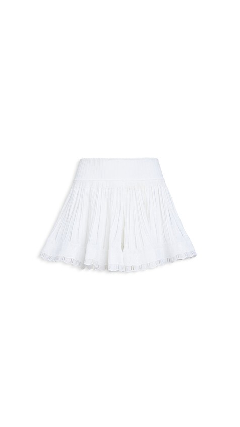 ALA&Iuml;A SHINY CRINOLINE SHORT WHITE