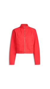 VERMILION RED - ALA&Iuml;A ROUND DENIM JACKET