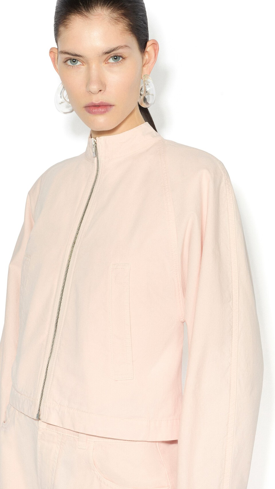 ALA&Iuml;A ROUND DENIM JACKET PINK - View 4