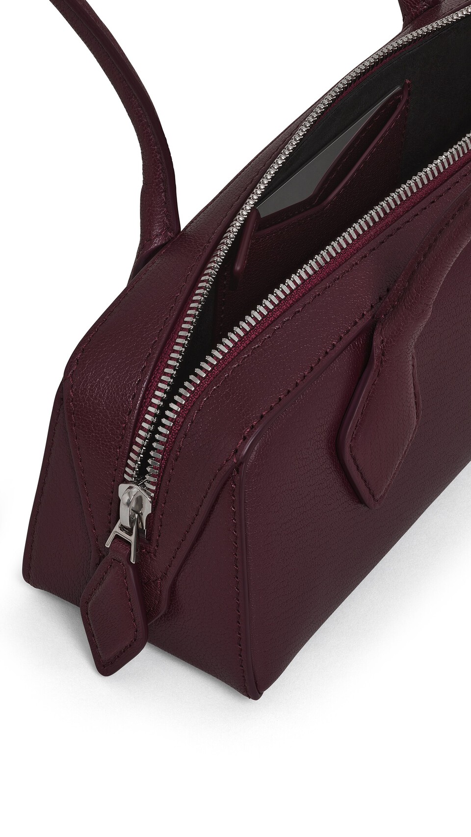 ALA&Iuml;A LE TECKEL SMALL BAG IN LEATHER GARNET RED - View 3