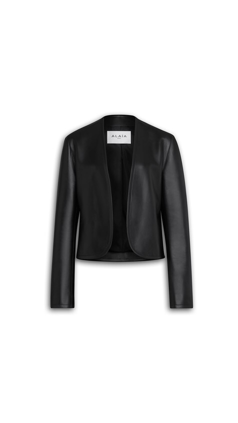 ROUND LEATHER BLAZER