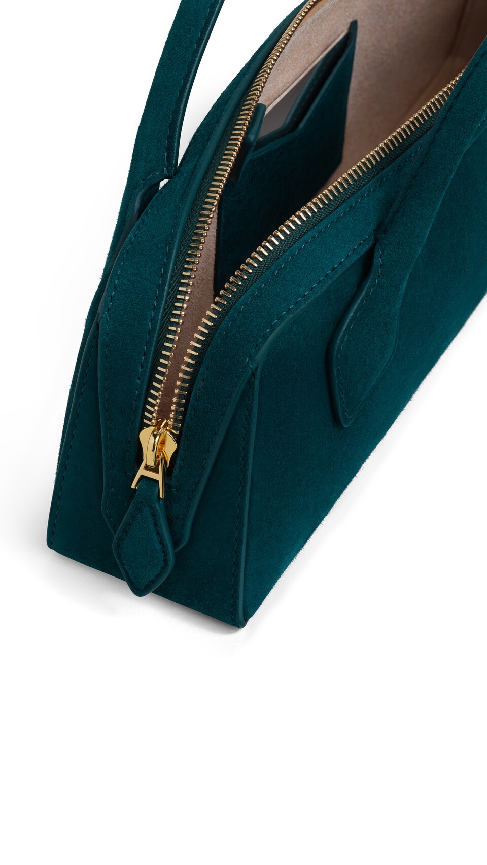 ALA&Iuml;A LE TECKEL CLUTCH IN SUEDE PEACOCK BLUE - View 3