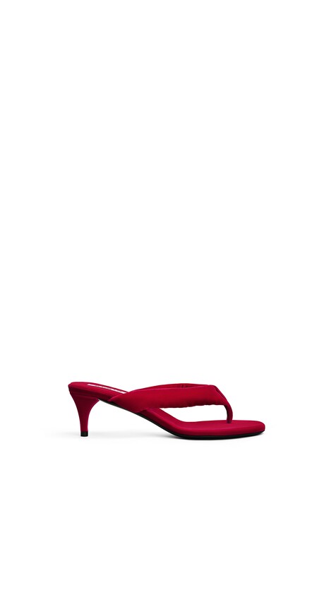 HEEL THONG MULES IN VELVET