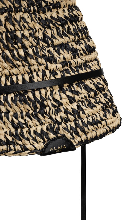 ALA&Iuml;A HUT AUS RAFFIABAST NATUR/SCHWARZ - View 2