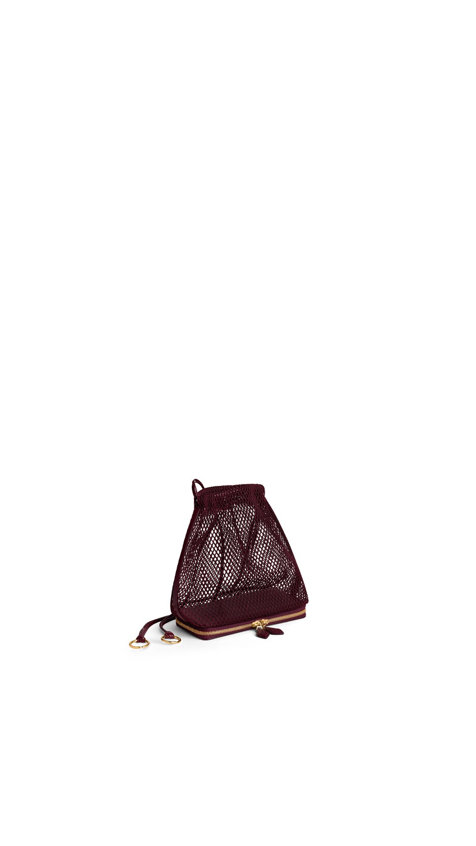 ALA&Iuml;A LE POCHON BAG IN FISHNET GARNET RED - View 2