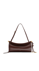 BROWN - ALA&Iuml;A LE CLICK EAST WEST MEDIUM BAG IN CALFSKIN
