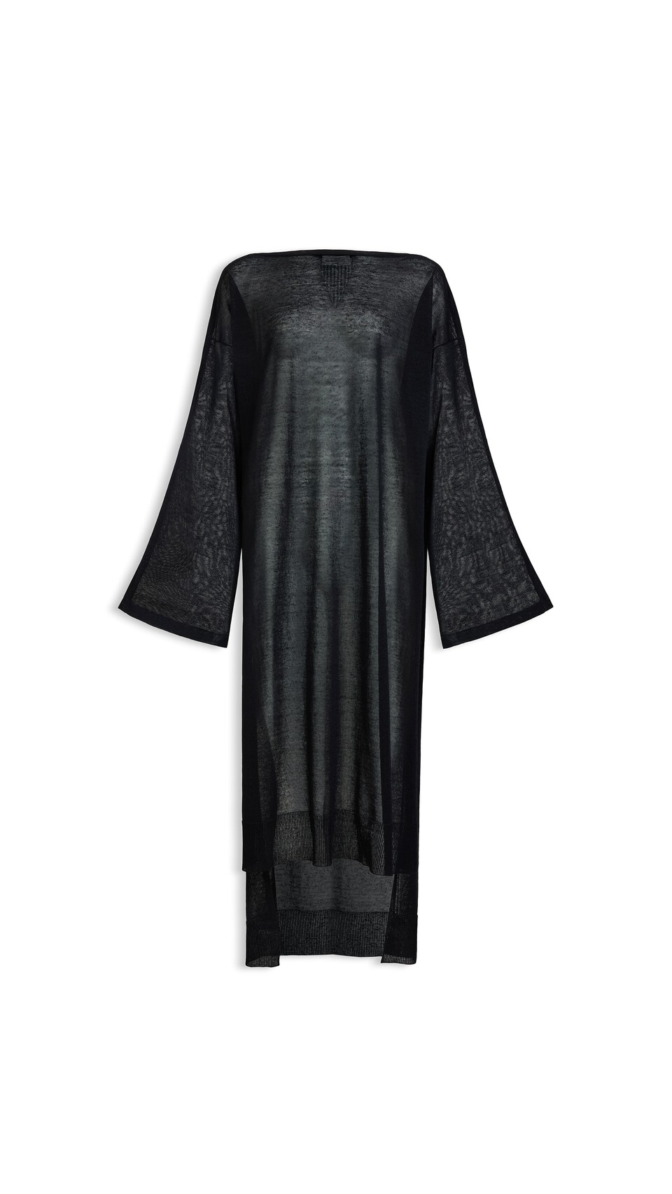 ALA&Iuml;A SLIK LINEN KAFTAN DRESS BLACK