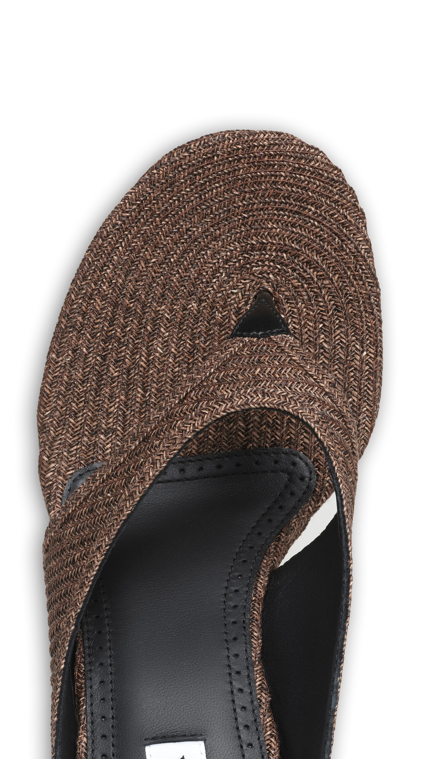 ALA&Iuml;A CUBE THONG MULES IN PAPER STRAW BROWN - View 4