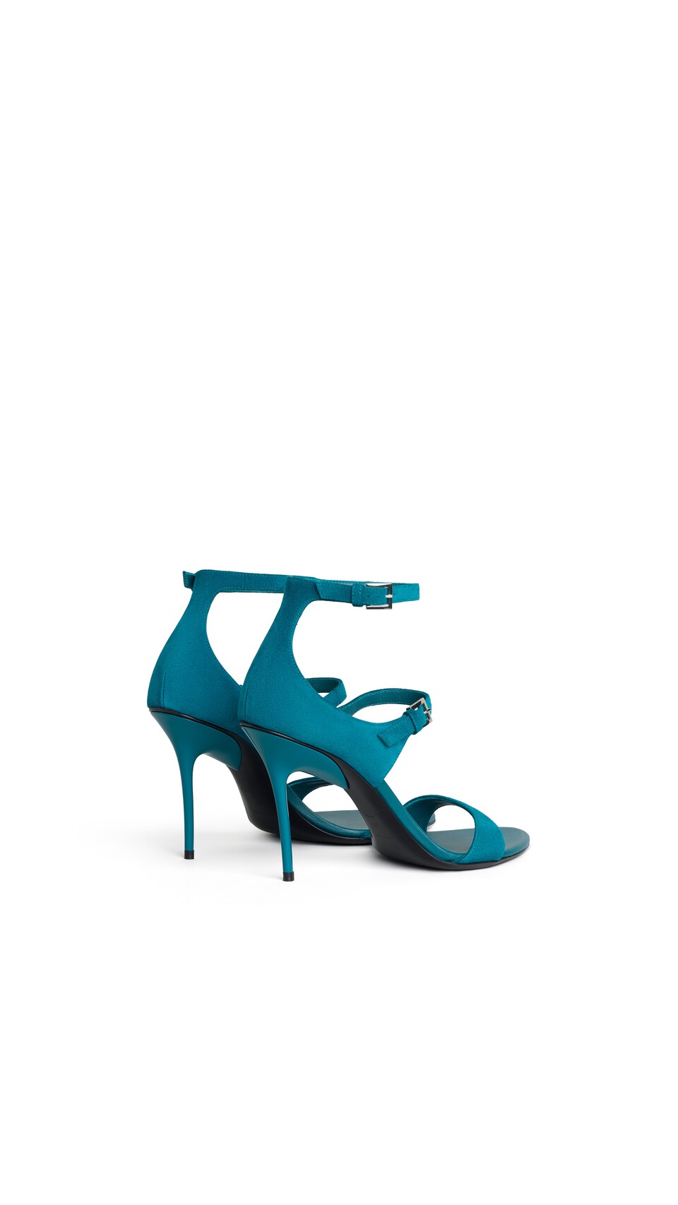 ALA&Iuml;A DROP STRAPPY SANDALS IN SUEDE CHINA BLUE - View 3
