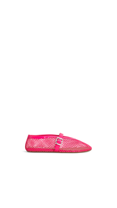 FUCHSIA PINK - ALA&Iuml;A BALLET FLATS IN FISHNET