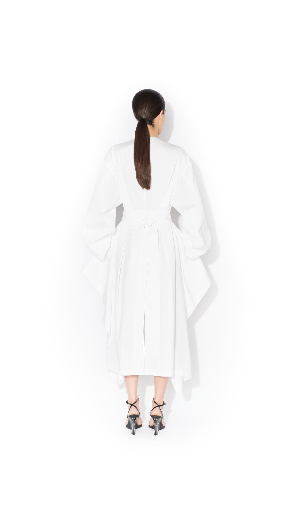 ALA&Iuml;A POPLIN TRENCH DRESS WHITE - View 3