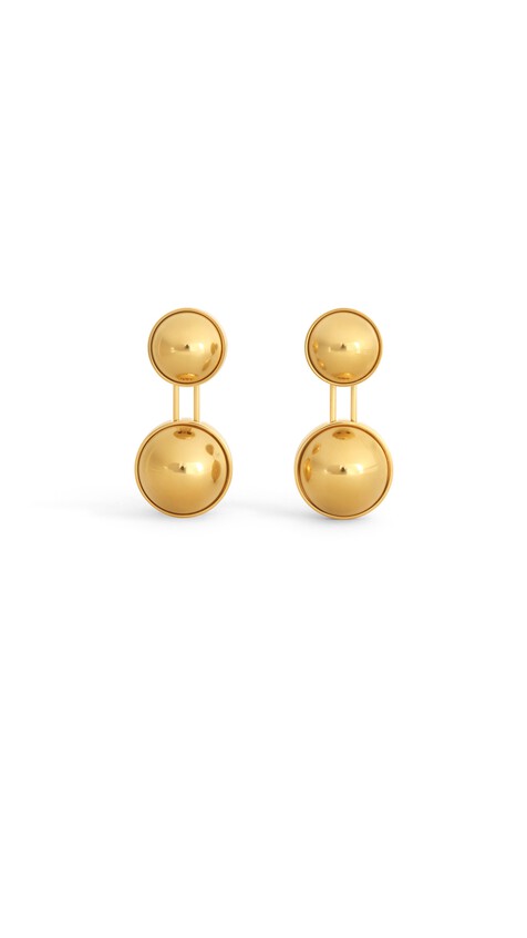 ALA&Iuml;A SPHERE SMALL PENDANT EARRINGS YELLOW GOLD METALS