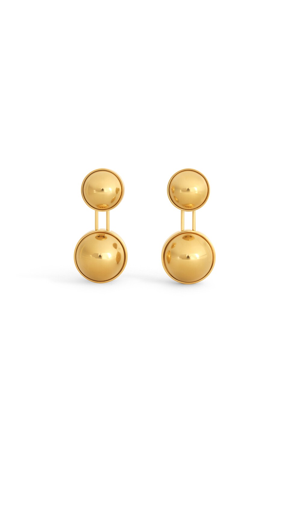 ALA&Iuml;A SPHERE SMALL PENDANT EARRINGS YELLOW GOLD METALS