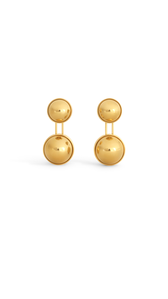 YELLOW GOLD METALS - ALA&Iuml;A SPHERE SMALL PENDANT EARRINGS
