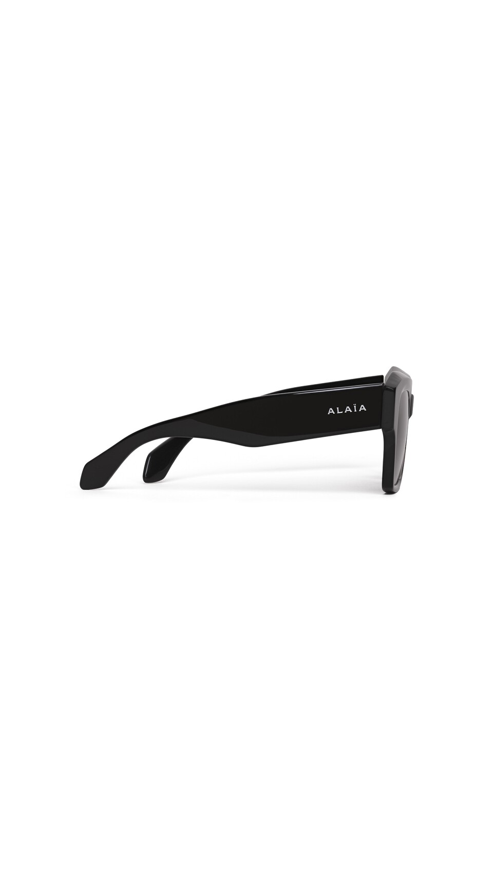 ALA&Iuml;A MELTED SQUARE SUNGLASSES BLACK/GREY - View 2