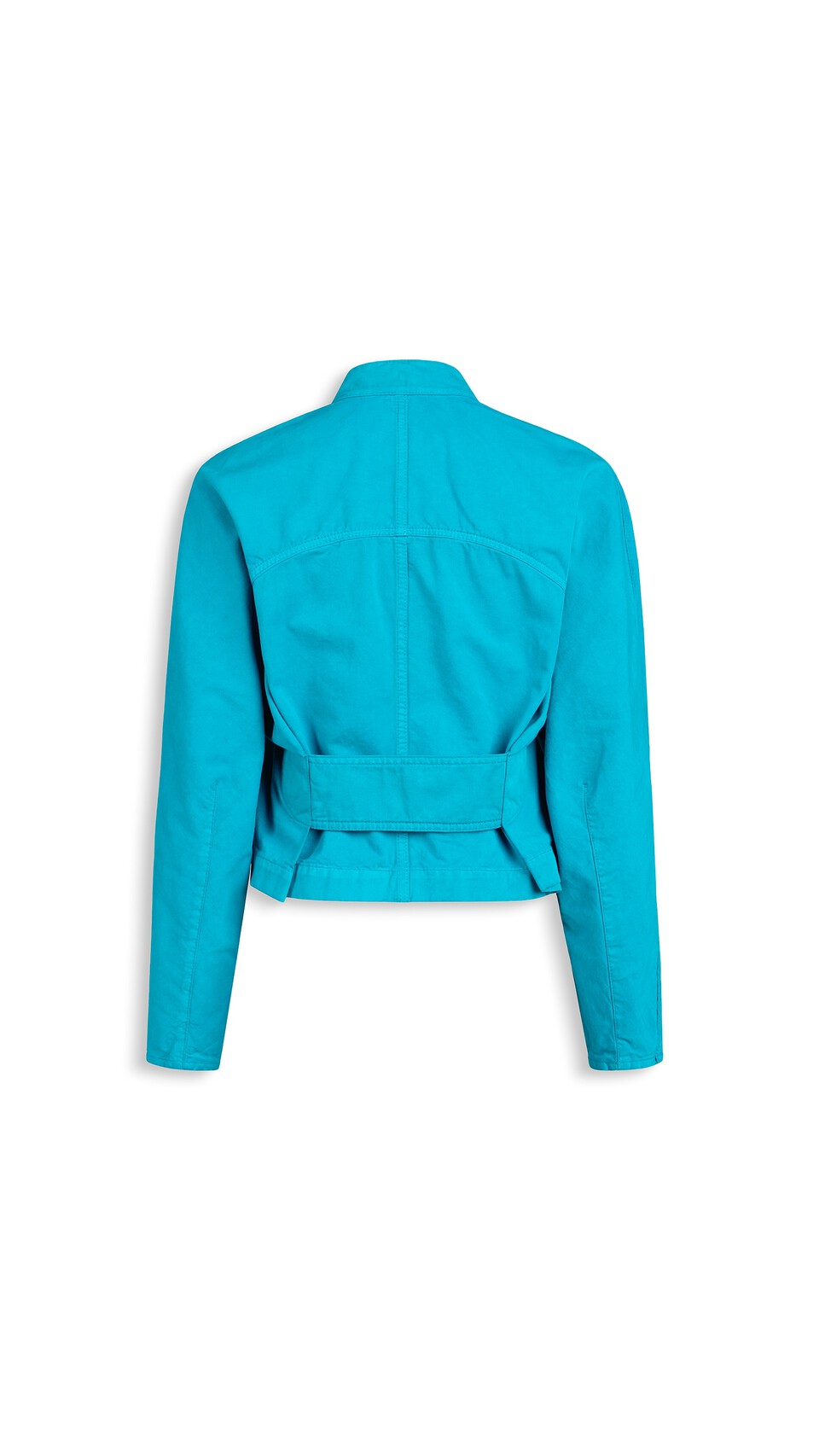 ALA&Iuml;A ROUND DENIM JACKET TURQUOISE - View 5