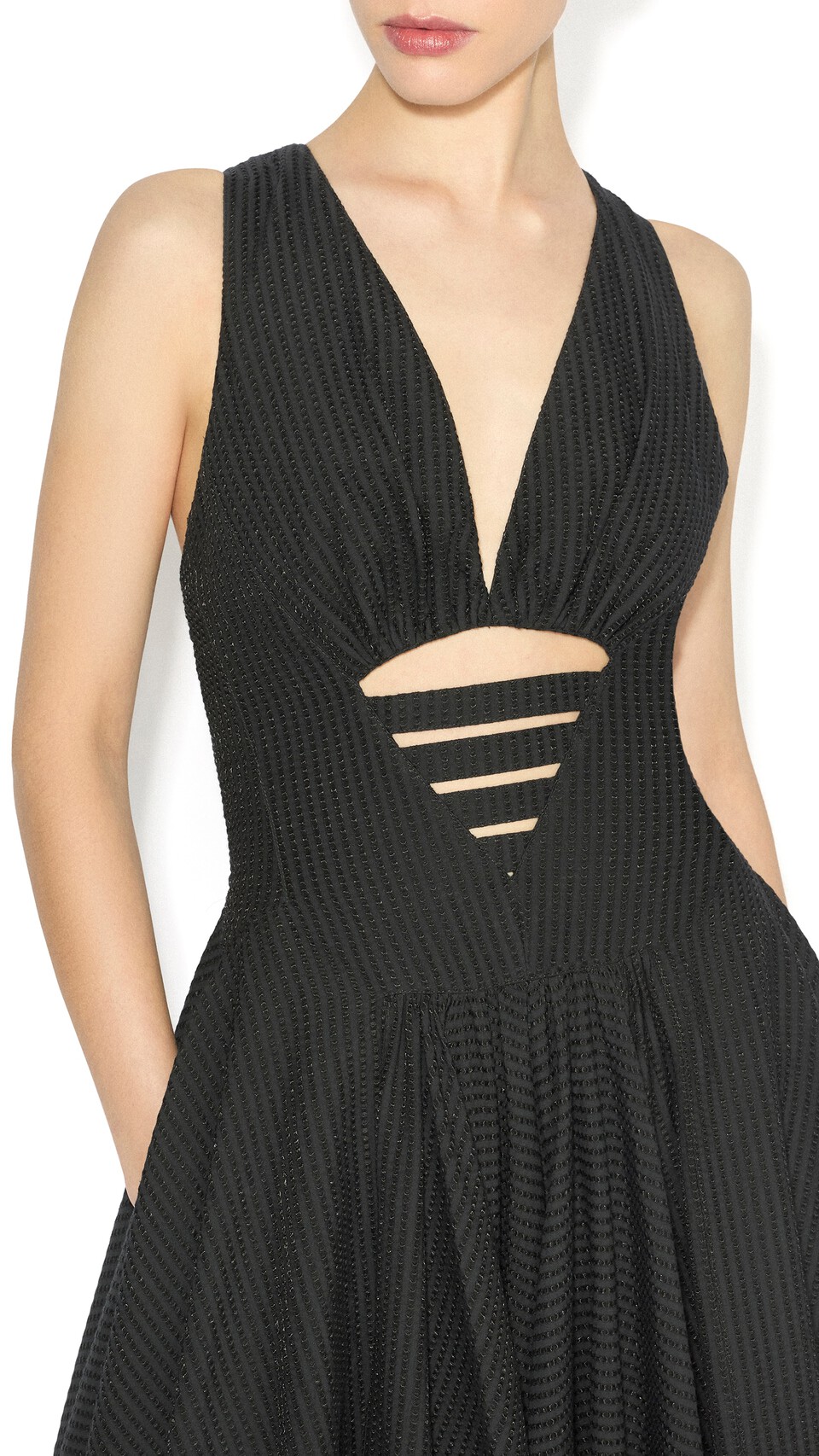 ALA&Iuml;A DEESSE COTTON DRESS BLACK - View 4