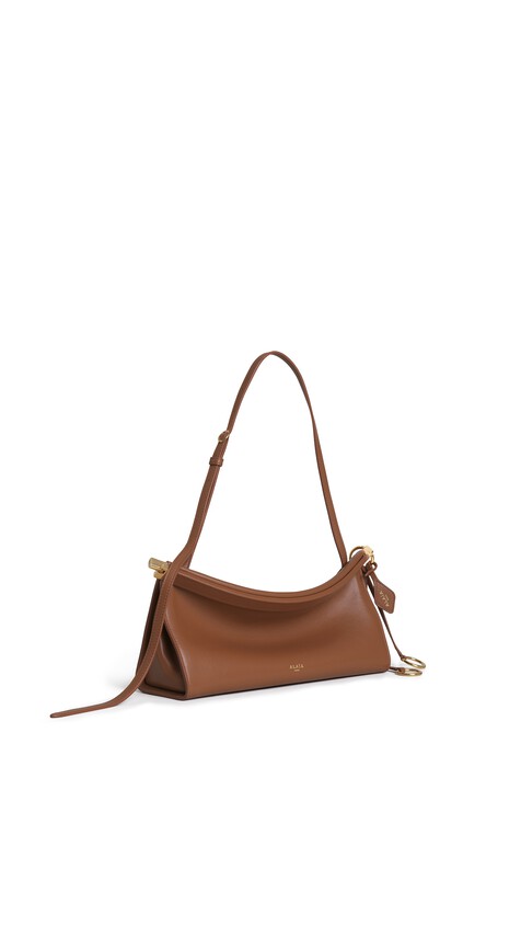 ALA&Iuml;A LE CLICK EAST WEST MEDIUM BAG IN CALFSKIN AMBER - View 2