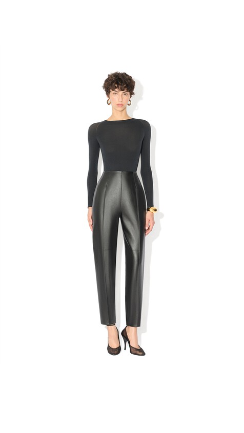 ALA&Iuml;A ROUND NECK SECOND-SKIN KNIT BODYSUIT BLACK - View 2
