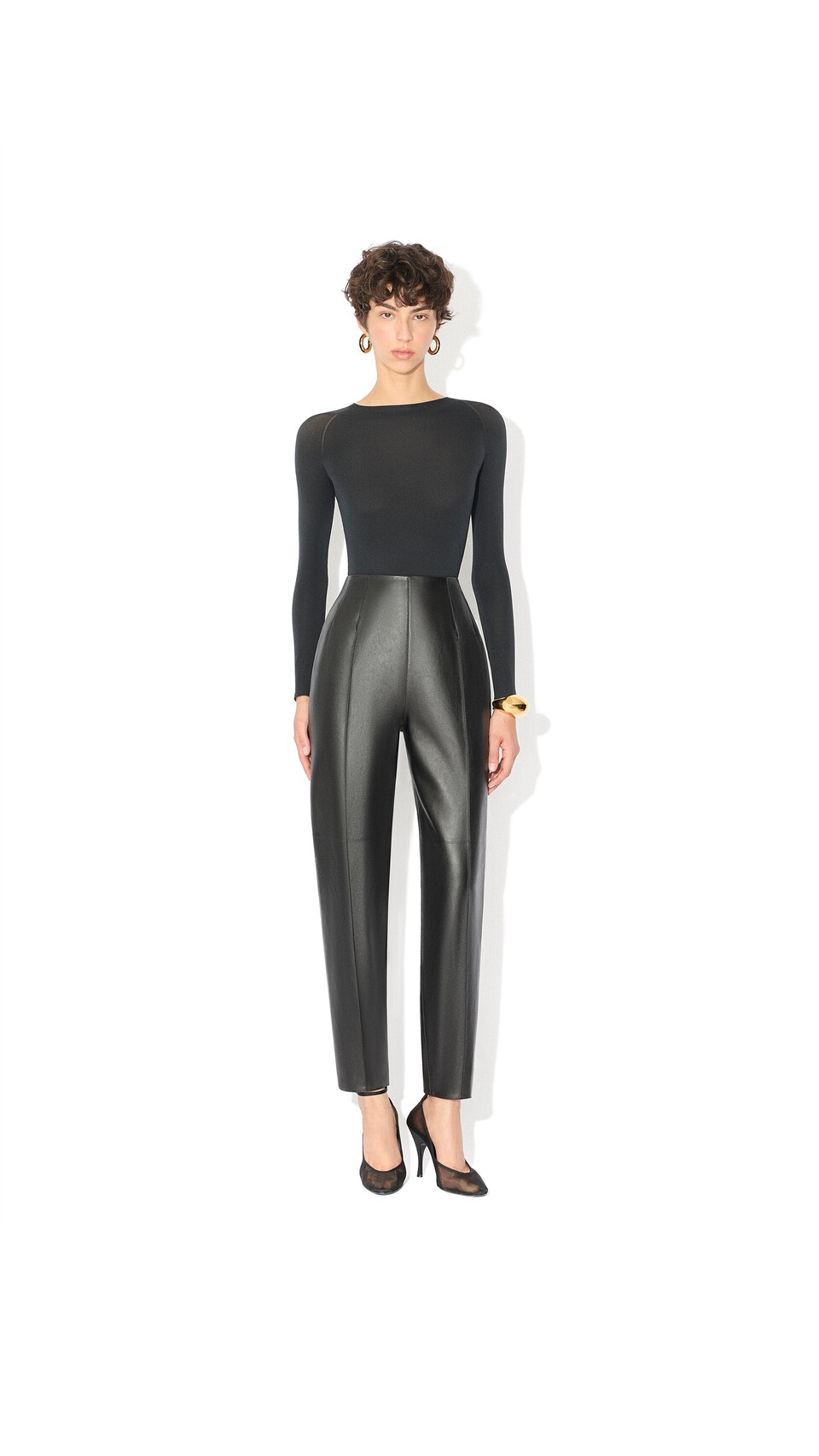 ALA&Iuml;A ROUND NECK SECOND-SKIN KNIT BODYSUIT BLACK - View 2