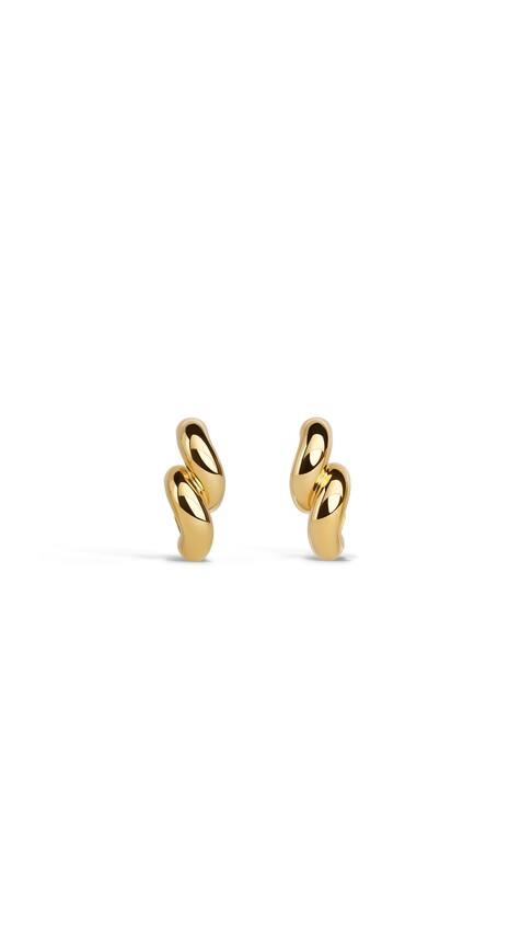 ALA&Iuml;A TORSION CLIP EARRINGS YELLOW GOLD METALS