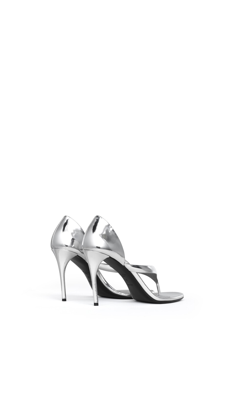 ALA&Iuml;A INFRADITO SANDALS IN MIRROR CALFSKIN WHITE SILVER - View 3