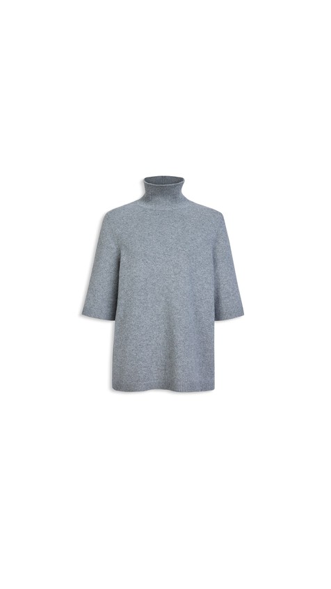 ALA&Iuml;A HIGHNECK CASHMERE JUMPER CHINA GREY
