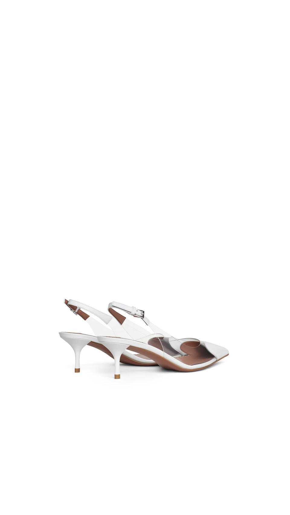 ALA&Iuml;A LE C&OElig;UR SLINGBACKS IN PATENT LEATHER  OPTICAL WHITE - View 3