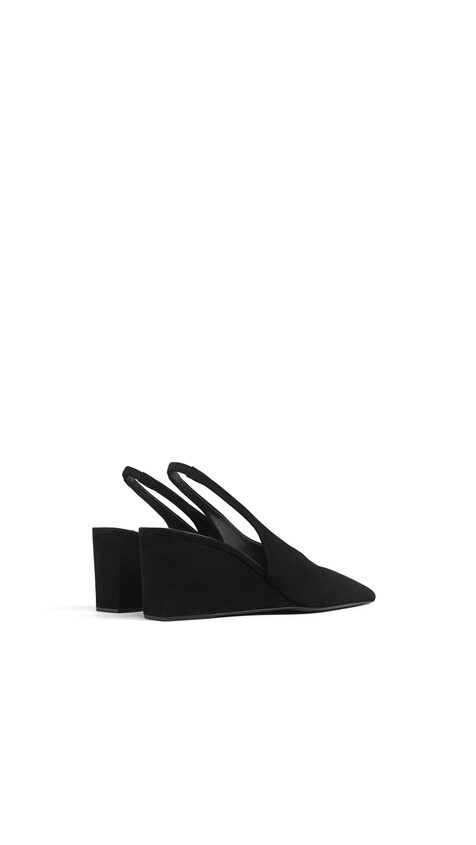 CUBE WEDGE SLINGBACKS IN SUEDE