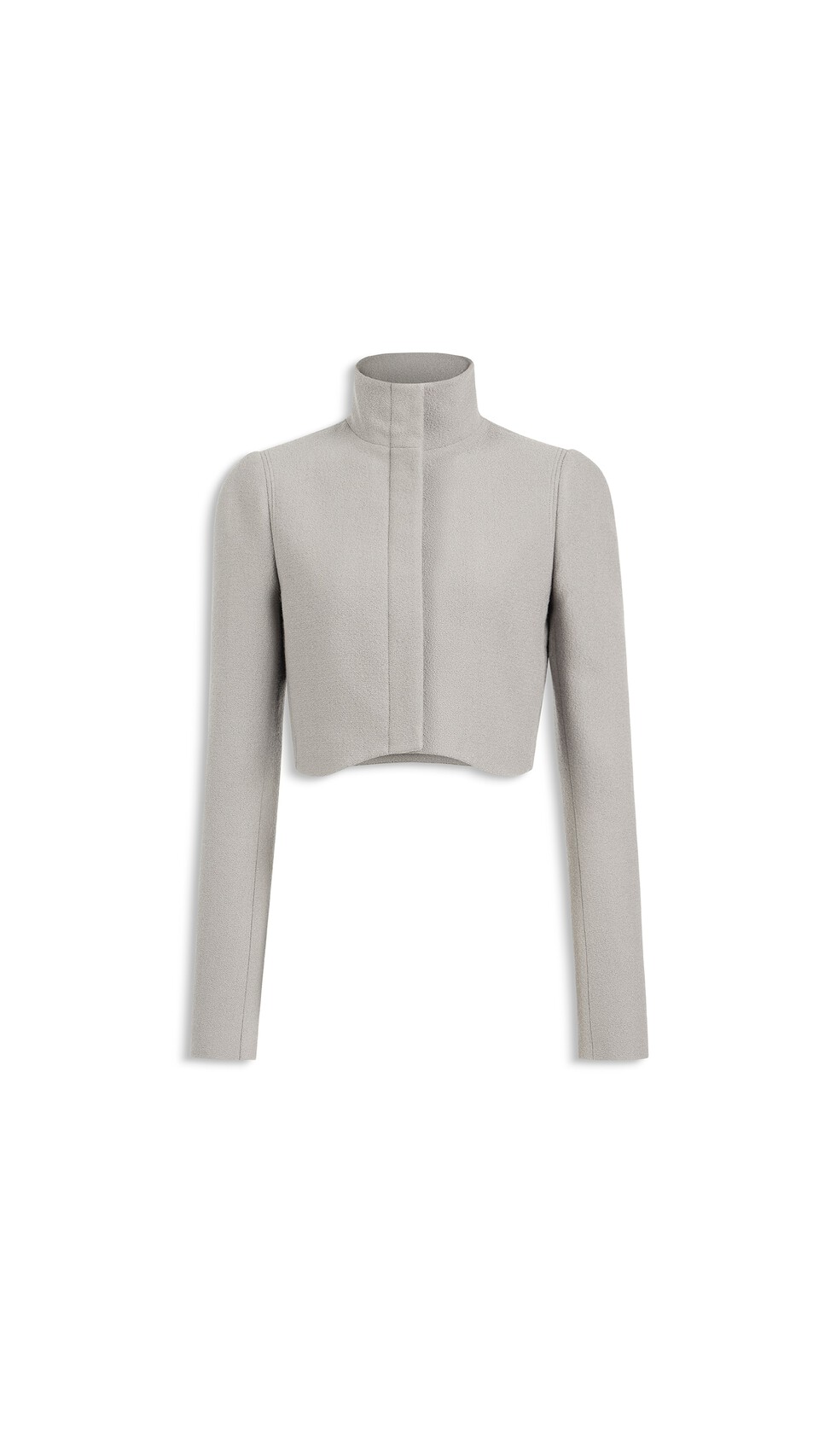 ALA&Iuml;A WOOL CREPE TAILORED JACKET GREY
