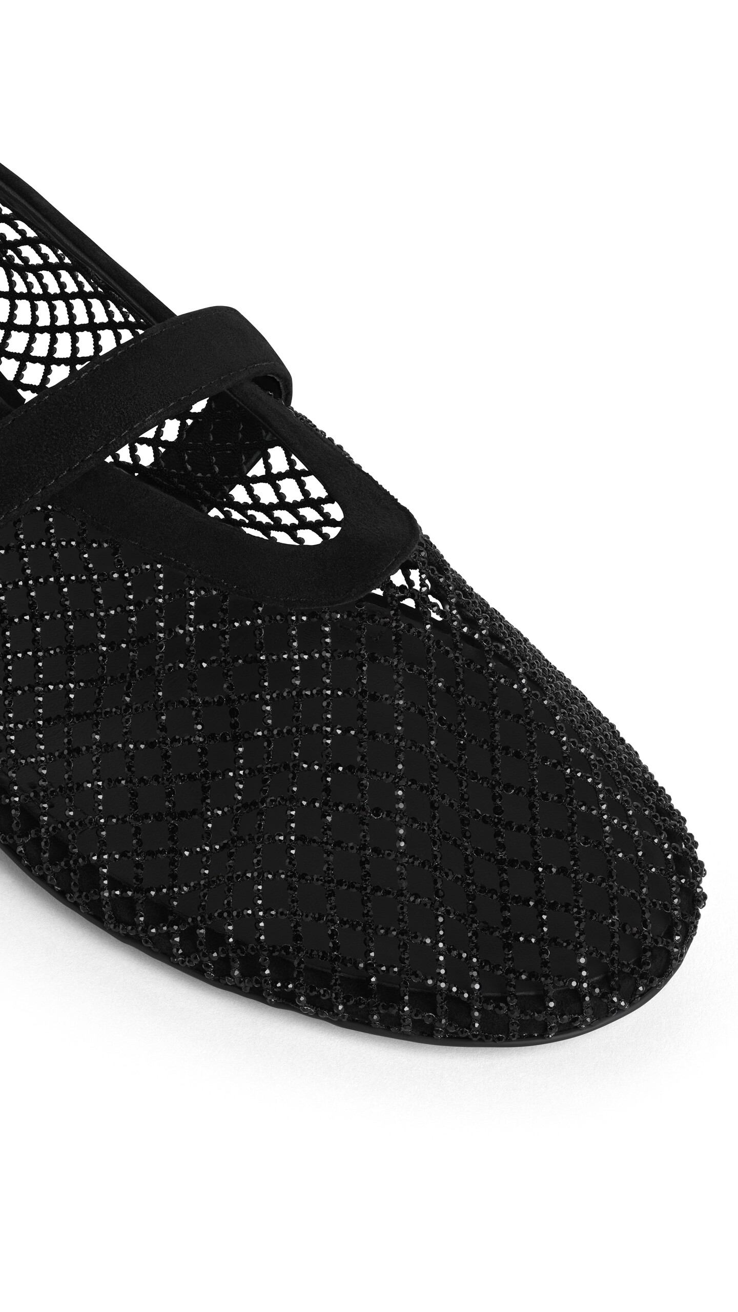 ALA&Iuml;A BALLET FLATS IN STRASS FISHNET BLACK - View 3