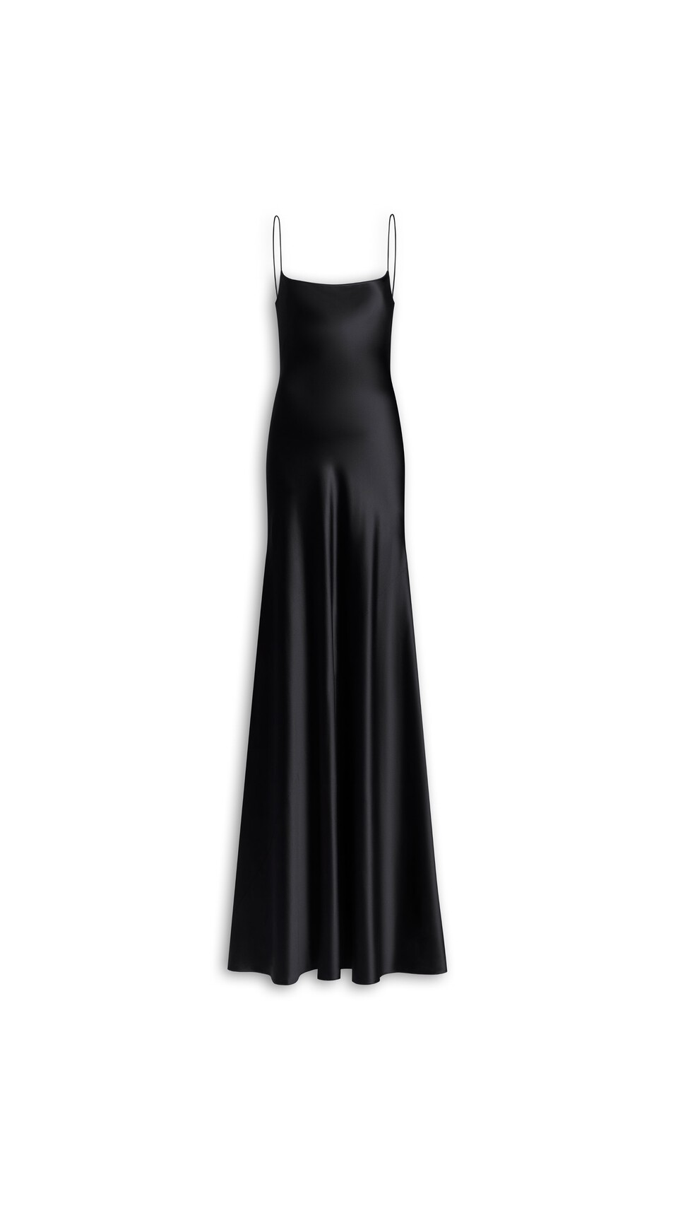ALA&Iuml;A SLIP SILK DRESS BLACK