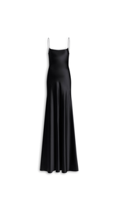 BLACK - ALA&Iuml;A SLIP SILK DRESS