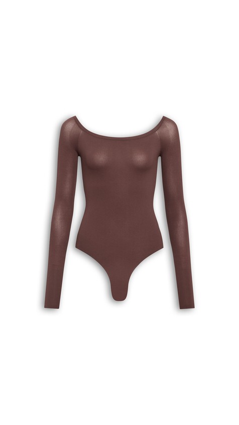SECOND-SKIN KNIT OFF-SHOULDER BODYSUIT