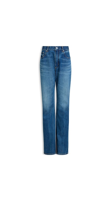 ALA&Iuml;A BOOTCUT DENIM JEANS SEA BLUE