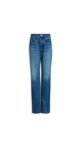 SEA BLUE - ALA&Iuml;A BOOTCUT DENIM JEANS
