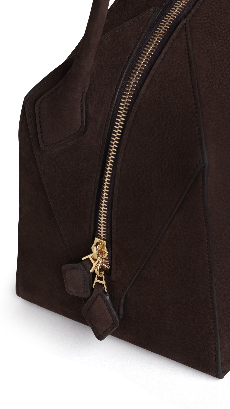 ALA&Iuml;A LE BOULEDOGUE BAG IN NUBUCK DARK BROWN - View 3